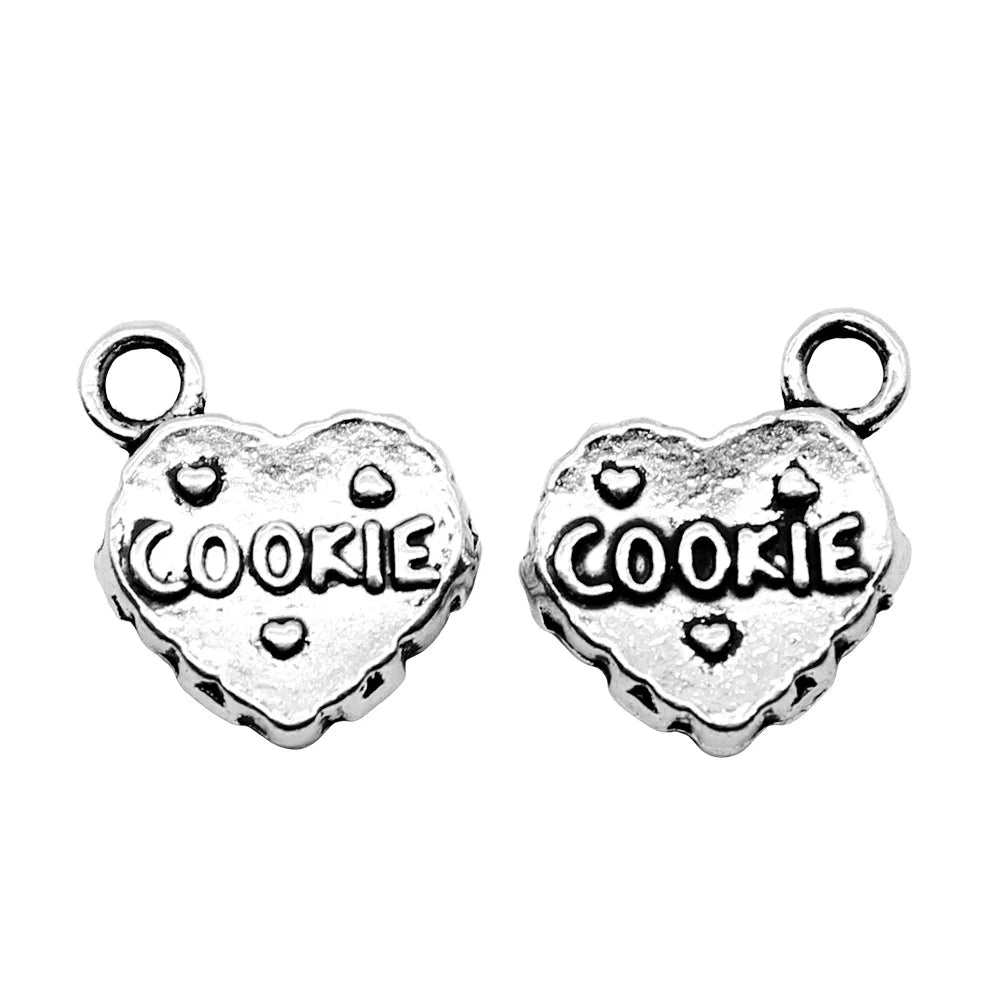 15x12mm 2.2g Antique Silver Zinc Alloy 3D Cake Charm Pendant for DIY Dessert Theme Jewelry Making