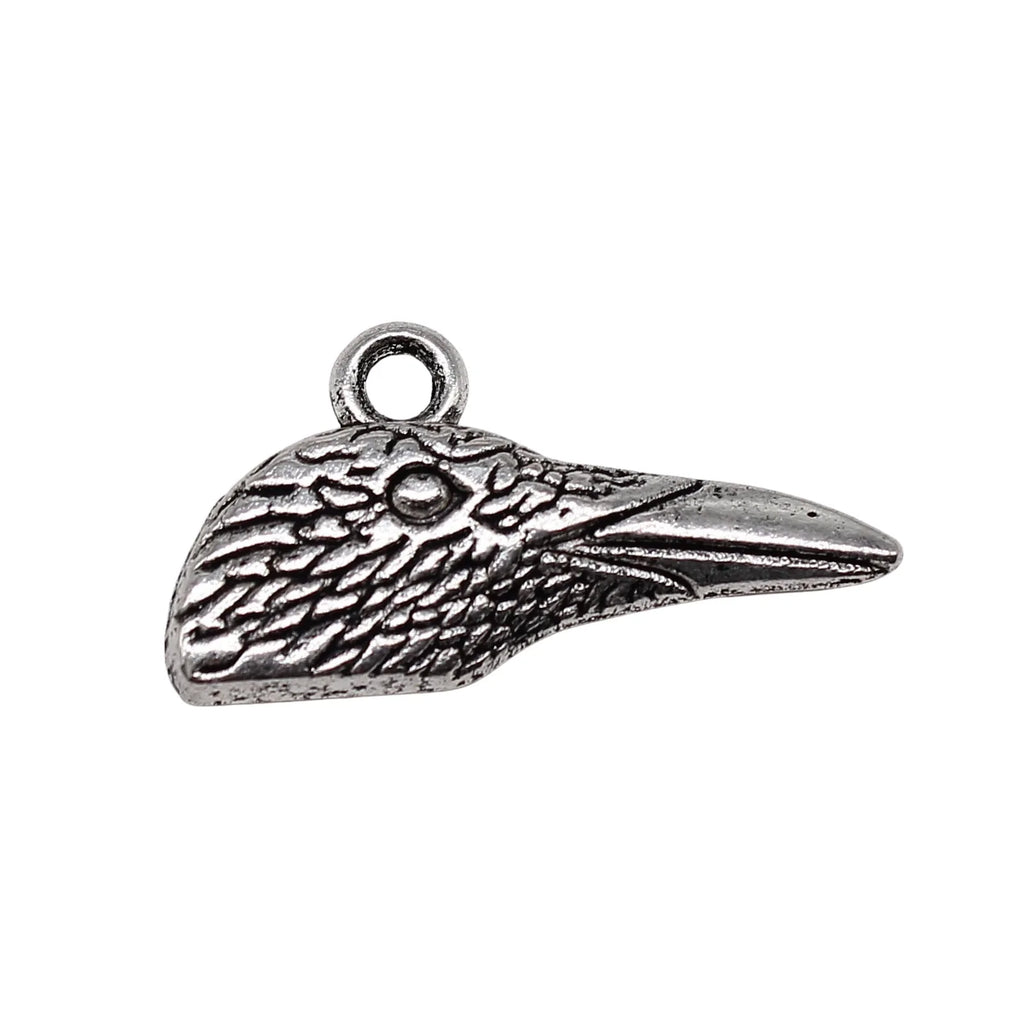 14x28mm 1.6g Antique Silver Zinc Alloy Bird Head Charm Pendant for Necklace Bracelet DIY Jewelry Making
