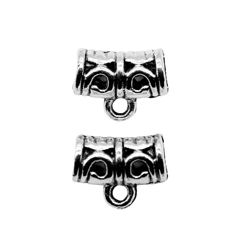 11x9mm 1g Antique Silver Zinc Alloy Decorative Pendant Bail Connector for DIY Garment Jewelry Making