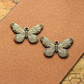 29x20MM Zinc Alloy Butterfly Double Sided Charm Pendant for DIY Necklace Bracelet Jewelry Making