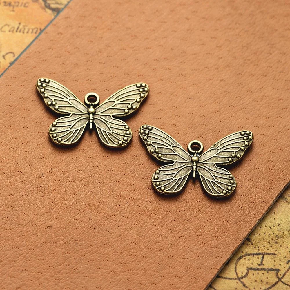 29x20MM Zinc Alloy Butterfly Double Sided Charm Pendant for DIY Necklace Bracelet Jewelry Making
