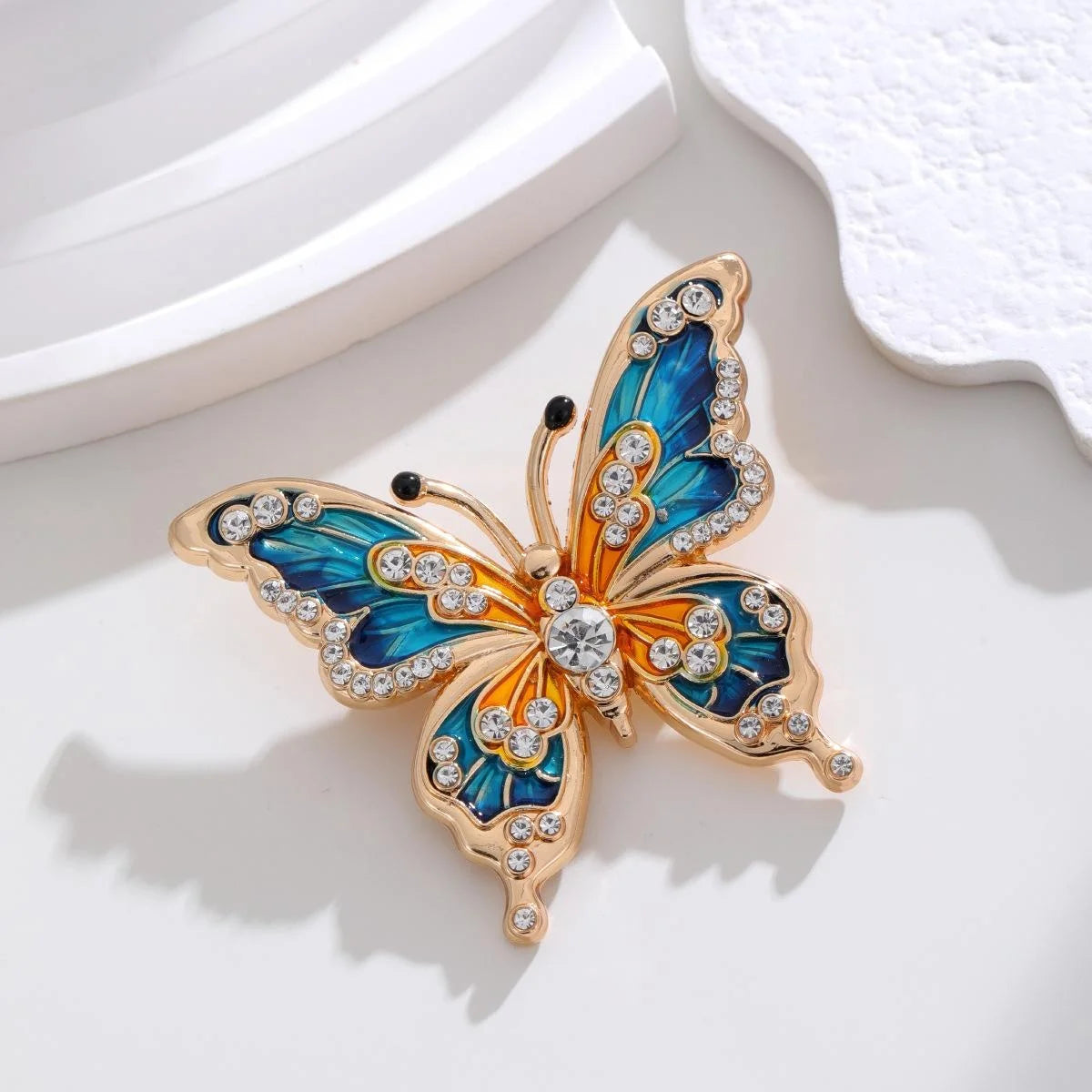 Luxury Enamel Butterfly Brooch With Rhin