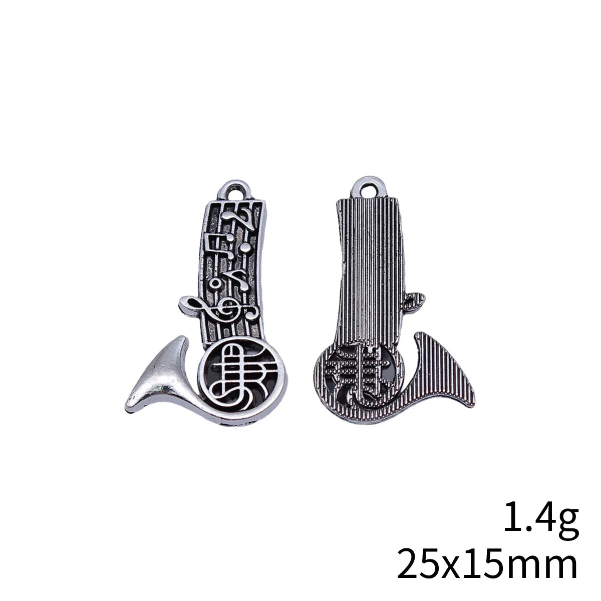25x15mm 1.4g Antique Silver Zinc Alloy Musical Note Instrument Music Note Charm Pendant for DIY Jewelry Making