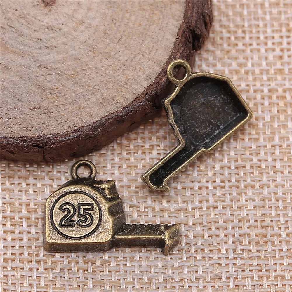 23x16mm 1.9g Multicolor Zinc Alloy Measuring Tape Charm Pendant for DIY Bracelet Necklace Making