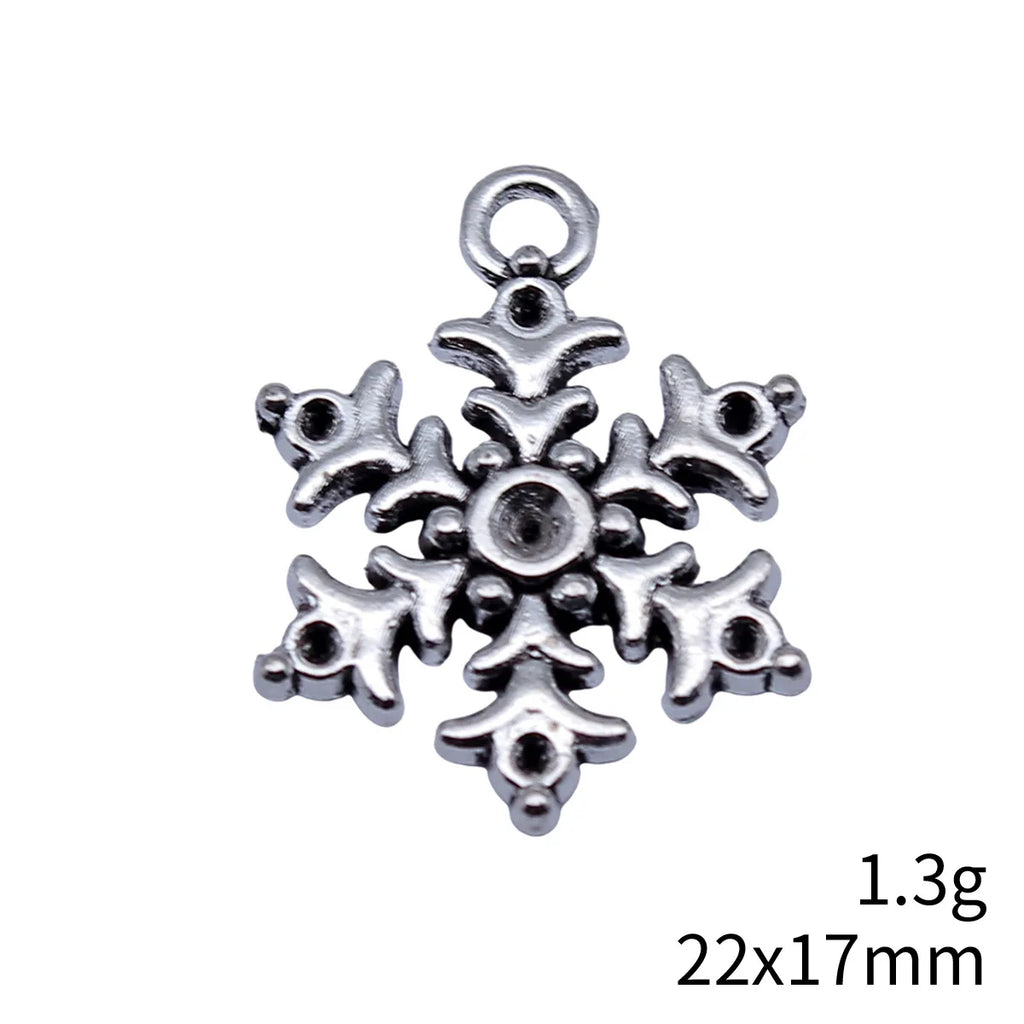 22x17mm 1.3g Antique Silver Zinc Alloy Snowflake Charm Pendant for DIY Necklace Bracelet Jewelry Making