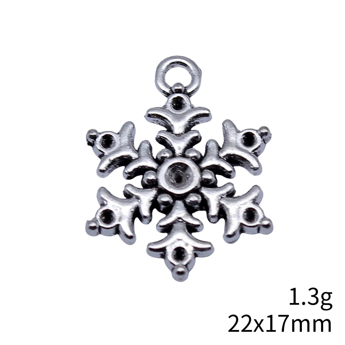 22x17mm 1.3g Antique Silver Zinc Alloy Snowflake Charm Pendant for DIY Necklace Bracelet Jewelry Making