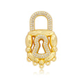 Luxury Gold Lock Keyhole Rhinestone Brooch Pin, Elegant Alloy Lapel Pin Corsage Suit Accessory Gift