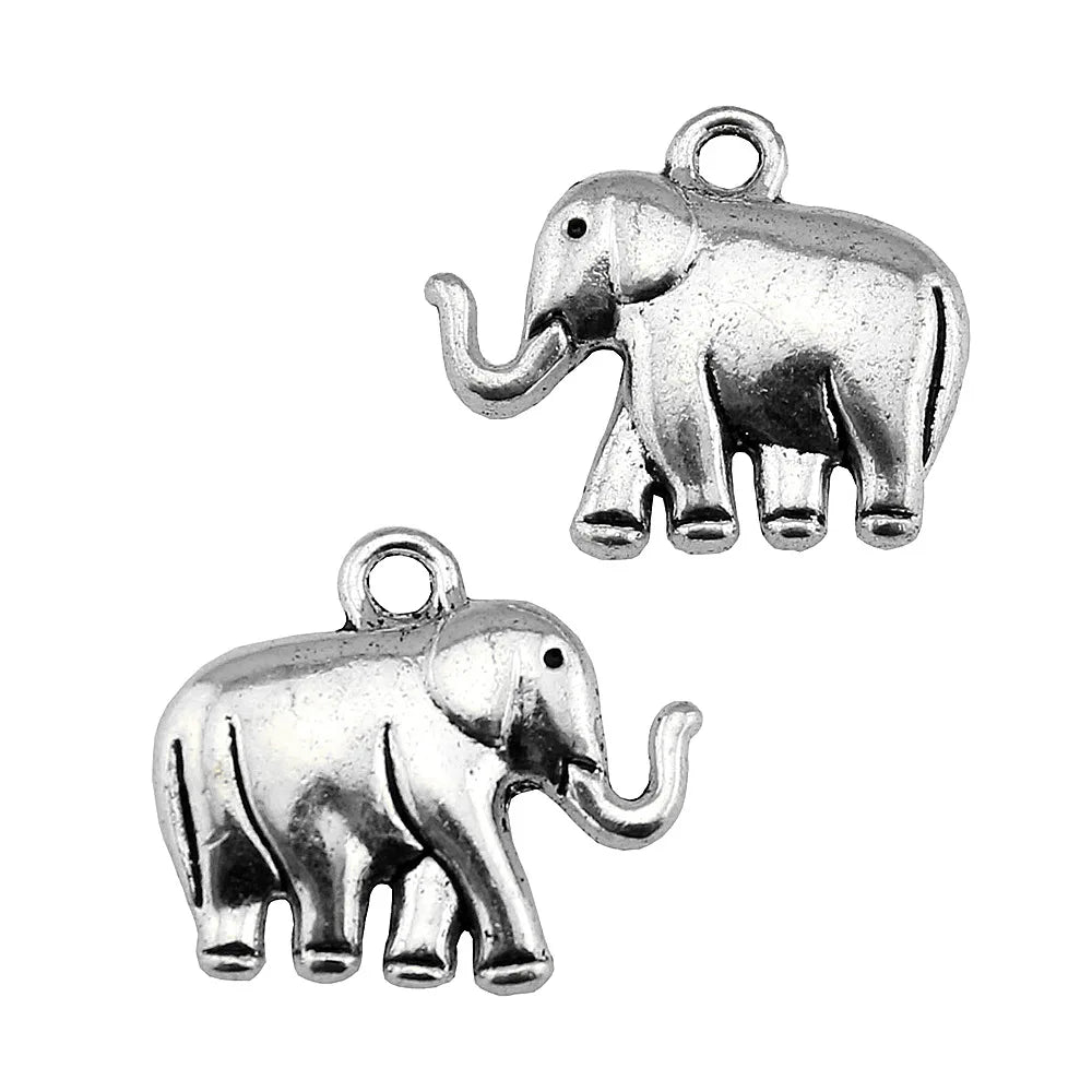 21x18x5mm 5.2g Antique Silver Zinc Alloy Elephant Charm Pendant for DIY Necklace Bracelet Jewelry Making