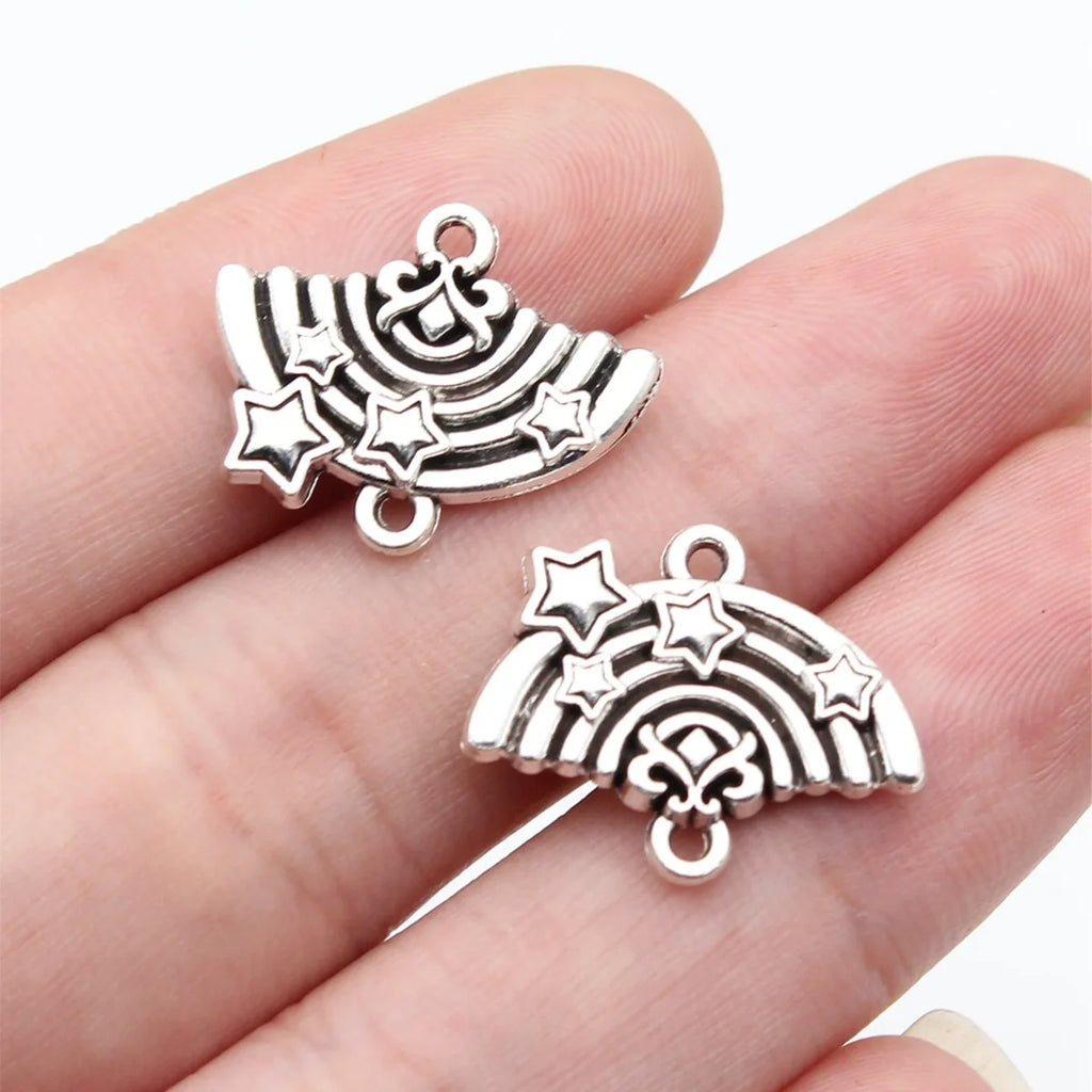 20x16mm 2.3g Antique Silver Zinc Alloy Rainbow Connector Charm for DIY Bracelet Necklace Jewelry