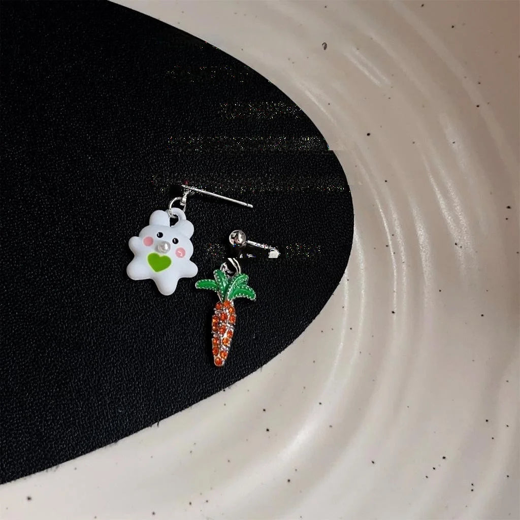 14K Electroplated Copper Hong Kong Retro Floral Geometric Drop Earrings