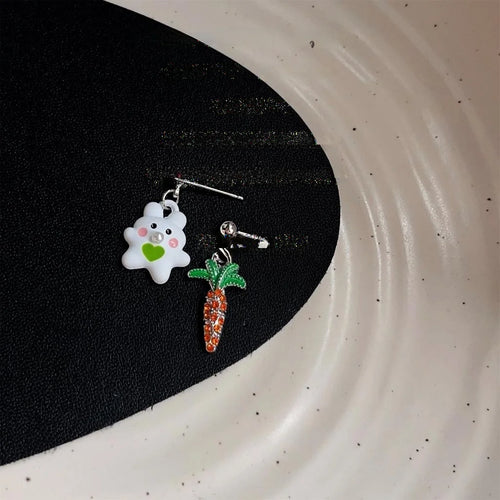 14K Electroplated Copper Hong Kong Retro Floral Geometric Drop Earrings