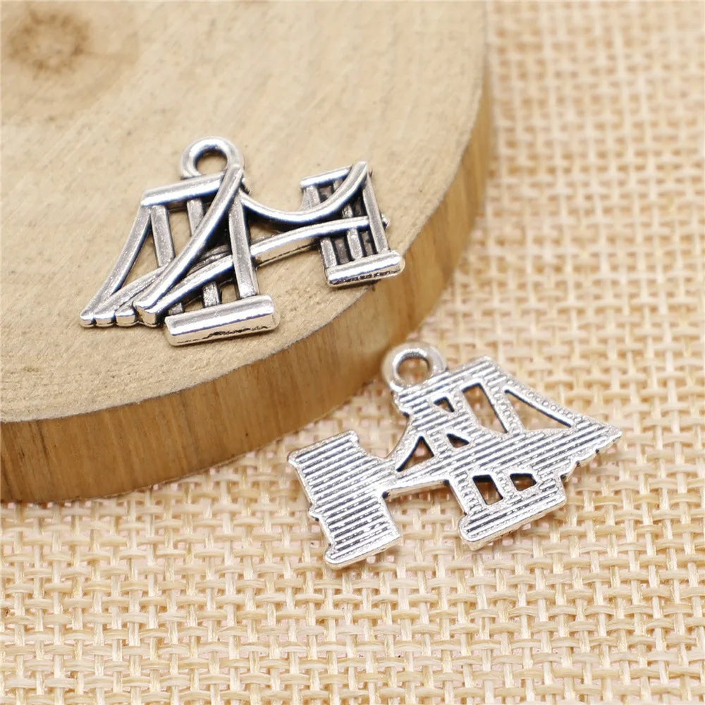 17x23mm 1.6g Zinc Alloy Suspension Bridge Charm Pendant for DIY Necklace Bracelet Accessories