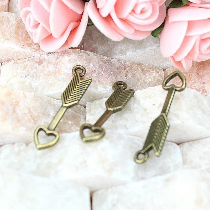 30x7MM Antique Silver Zinc Alloy Heart Double Sided Charm Pendant for DIY Necklace Bracelet Jewelry Making