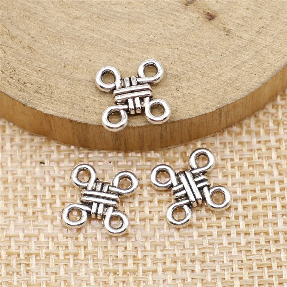 12mm 0.65g Multicolor Zinc Alloy Chinese Knot Connector Charm for DIY Bracelet Necklace Jewelry Making
