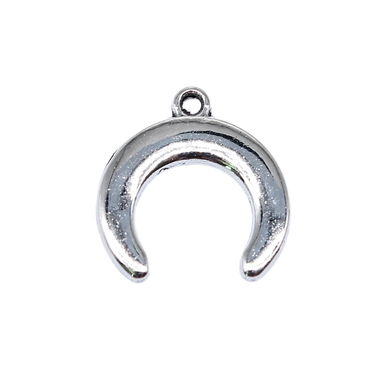 16x15mm 1.1g Antique Silver Zinc Alloy Cow Horn Crescent Charm Pendant for DIY Jewelry Making