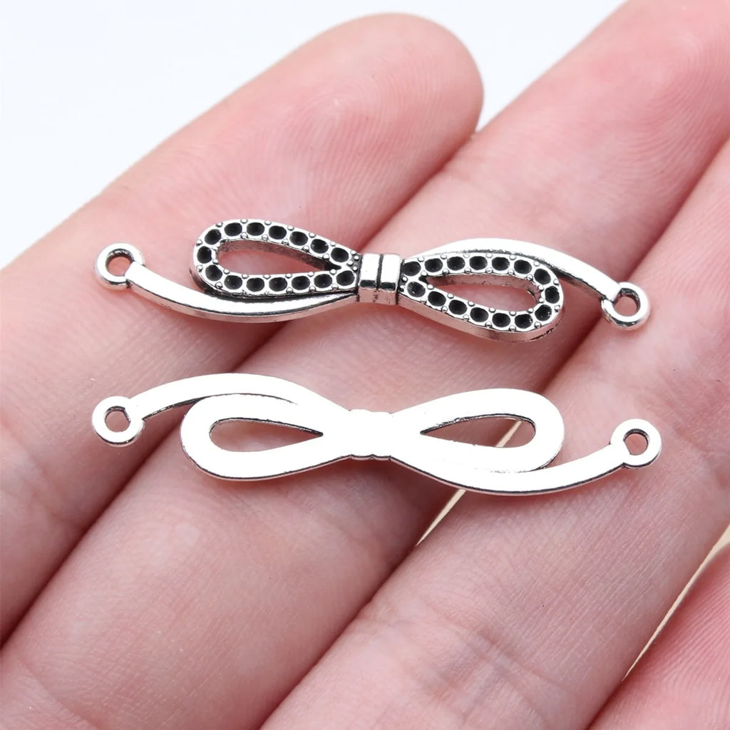 37x7mm 1.35g Antique Silver Zinc Alloy Infinity Symbol Connector Charm for DIY Bracelet Jewelry Making