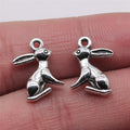 10x15mm 1g Multicolor Zinc Alloy Rabbit Charm Pendant for DIY Necklace Bracelet Making