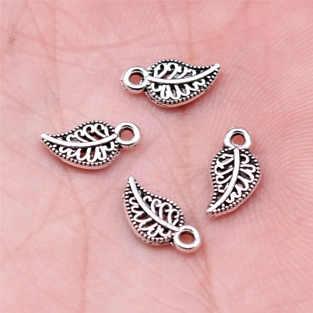 10x5mm 0.22g Antique Silver Zinc Alloy Leaf charm pendant for DIY necklace bracelet making