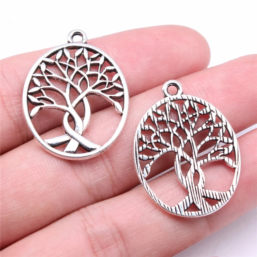 31x24mm 2.5g Multicolor Zinc Alloy Tree of Life Charm Pendant for DIY Necklace Bracelet Making