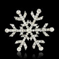 Elegant Rhinestone Snowflake Brooch In Silver Alloy, Christmas Lapel Pin Corsage Suit Accessory Gift