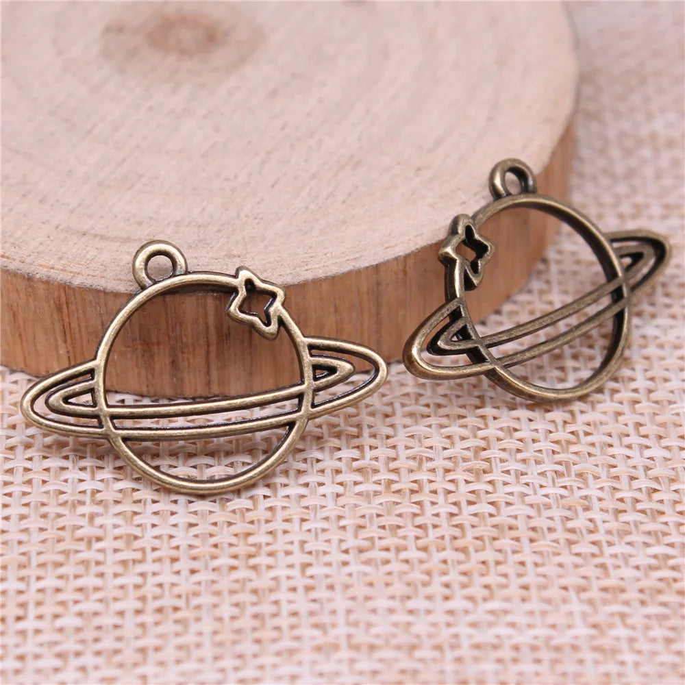 27x19mm 1.25g Multicolor Zinc Alloy Universe Frame Charm Pendant for DIY Necklace Bracelet Making