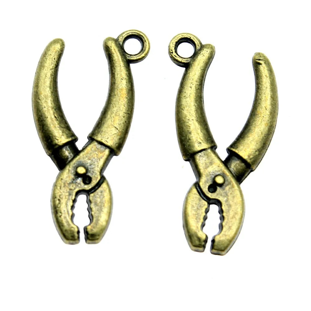 25x12mm 2.2g Multicolor Zinc Alloy Pliers Charm Pendant for DIY Tool Theme Bracelet Jewelry Making