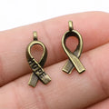 19mm 0.6g Multicolor Zinc Alloy Hope Ribbon Charm Pendant for DIY Awareness Jewelry Making