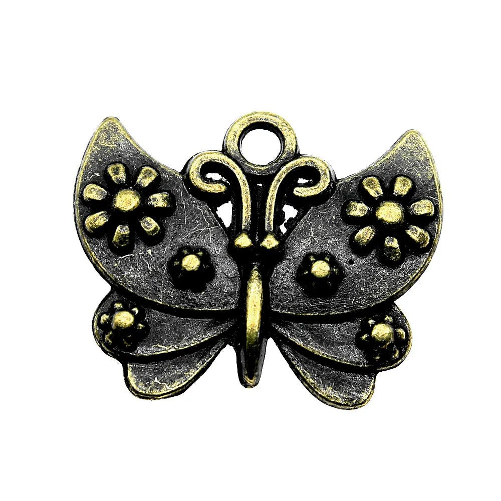 26x21mm 2.2g Multicolor Zinc Alloy Butterfly Charm Pendant for DIY Necklace Bracelet Jewelry Making
