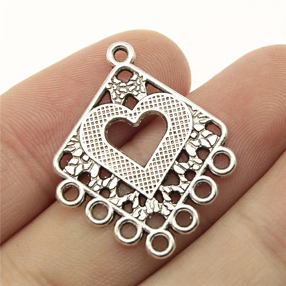 30x24mm 1.7g Multicolor Zinc Alloy Diamond Earring Connector Charms for DIY Earring Jewelry Making