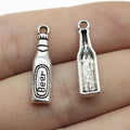 24x6mm 0.8g Antique Silver Zinc Alloy Beer Charm Pendant for Bracelet Necklace DIY Jewelry
