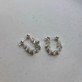 Vintage Copper Geometric Square Chain Stud Earrings, Handmade Light Luxury Commuter Jewelry