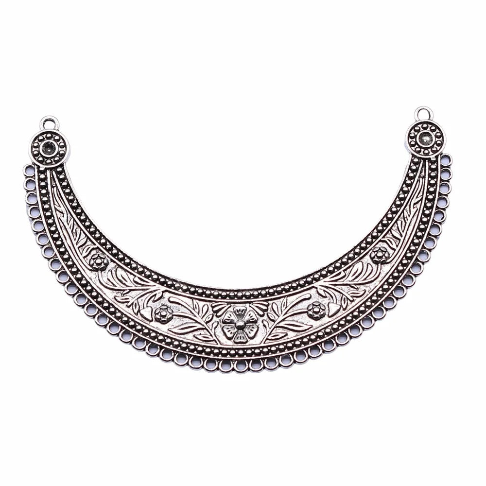 110x70mm 25g Antique Silver Zinc Alloy Large Pendant Connector Charm for DIY Necklace Jewelry Making