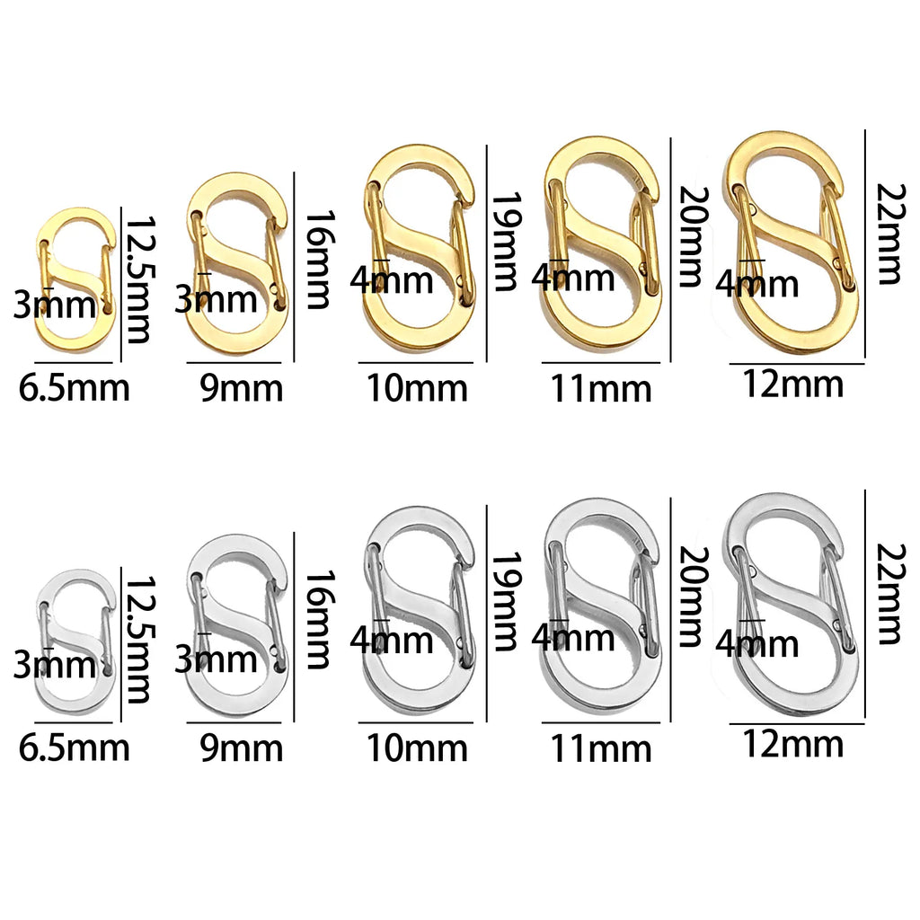 Stainless Steel S Shaped 8 Clasp for Bracelet, Necklace and Bag Hardware