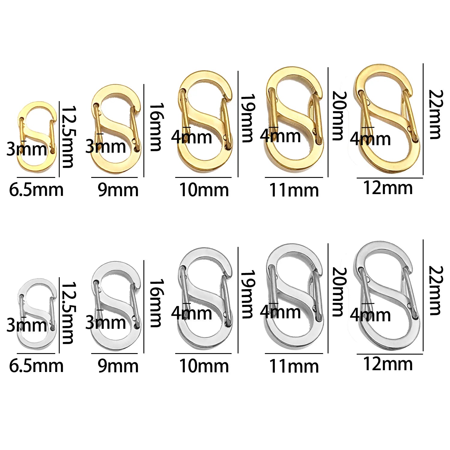 Stainless Steel S Shaped 8 Clasp for Bracelet, Necklace and Bag Hardware