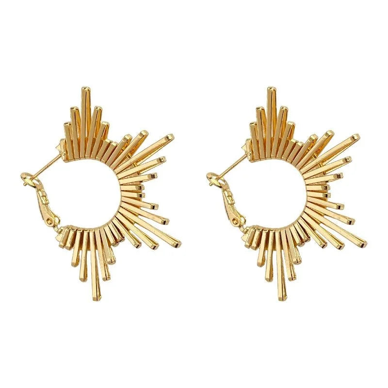 18K Gold Plated Copper Irregular Star Drop Earrings Designer Fashion Jewelry