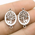 13x23mm 1g Multicolor Zinc Alloy Oval Heart Tree Connector Charm for DIY Bracelet Jewelry Making