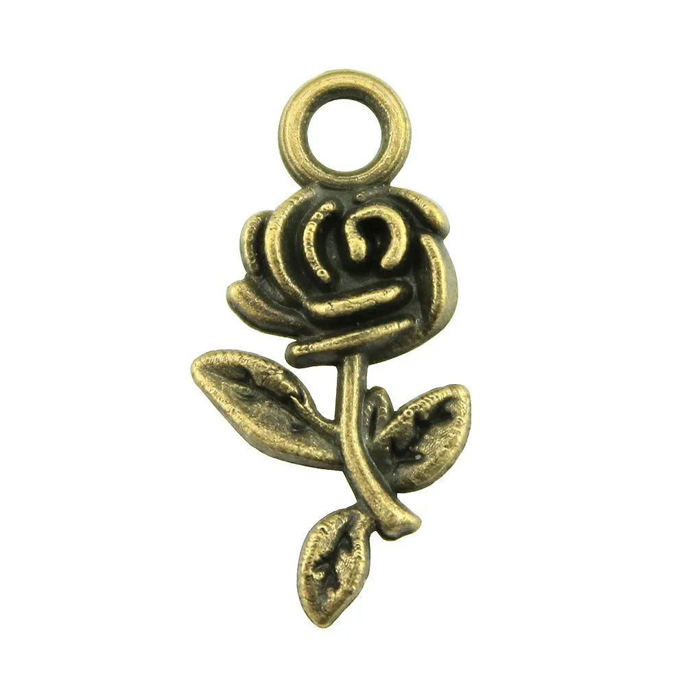 21mm 0.8g Multicolor Zinc Alloy Rose Flower charm pendant for DIY necklace bracelet making