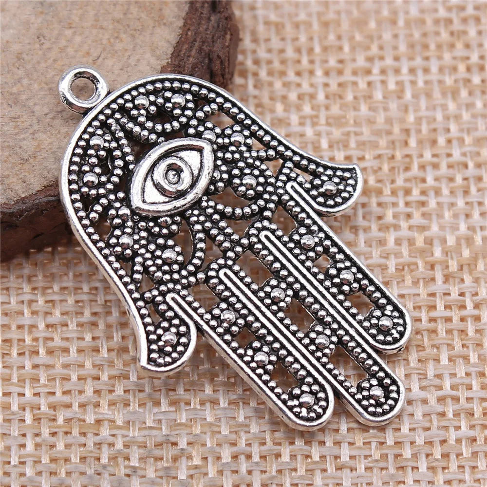 42x28mm 4.4g Multicolor Zinc Alloy Eye Palm Charm Pendant for Necklace Bracelet Jewelry Making