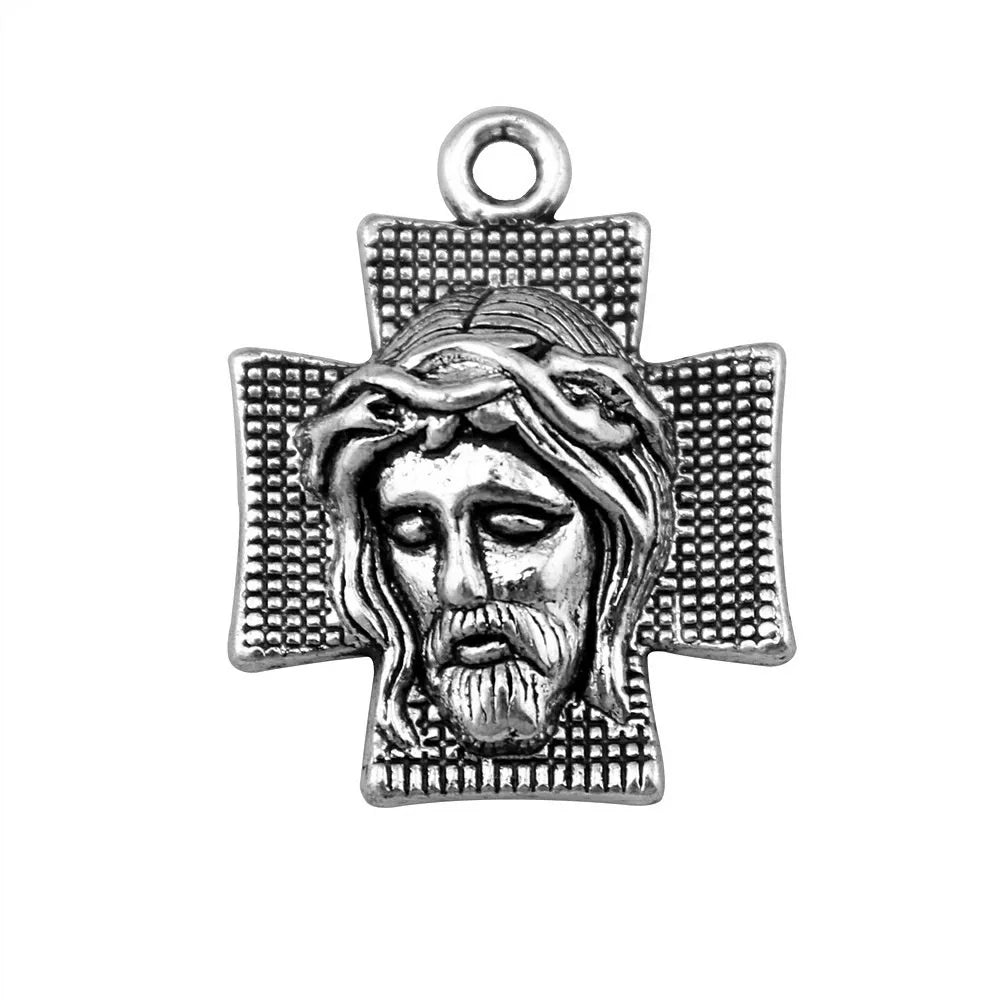 28x22mm 2.7g Antique Silver Zinc Alloy Cross Charm Pendant for DIY Necklace Bracelet Jewelry Making