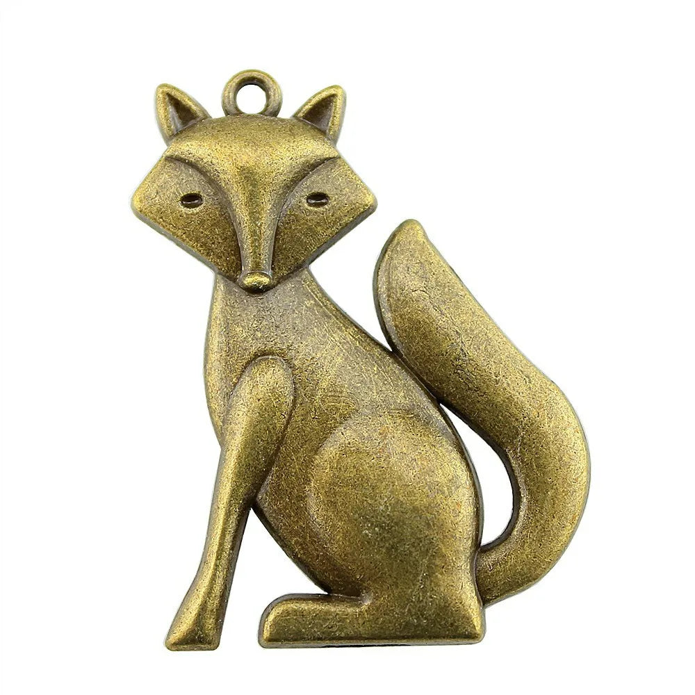 50x37mm 9g Multicolor Zinc Alloy Fox Charm Pendant for DIY Necklace Bracelet Jewelry Making