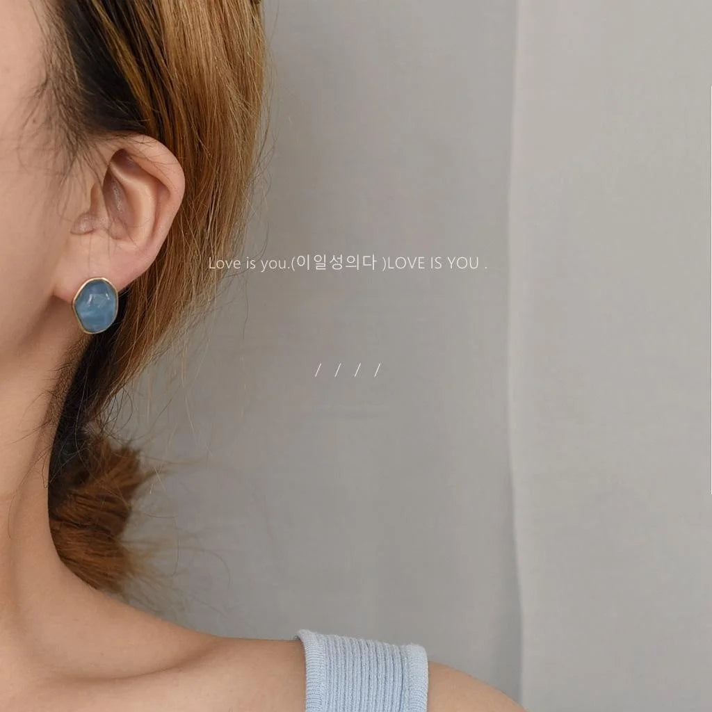 Minimalist 14K Plated Alloy Irregular Geometric Asymmetric Stud Earrings