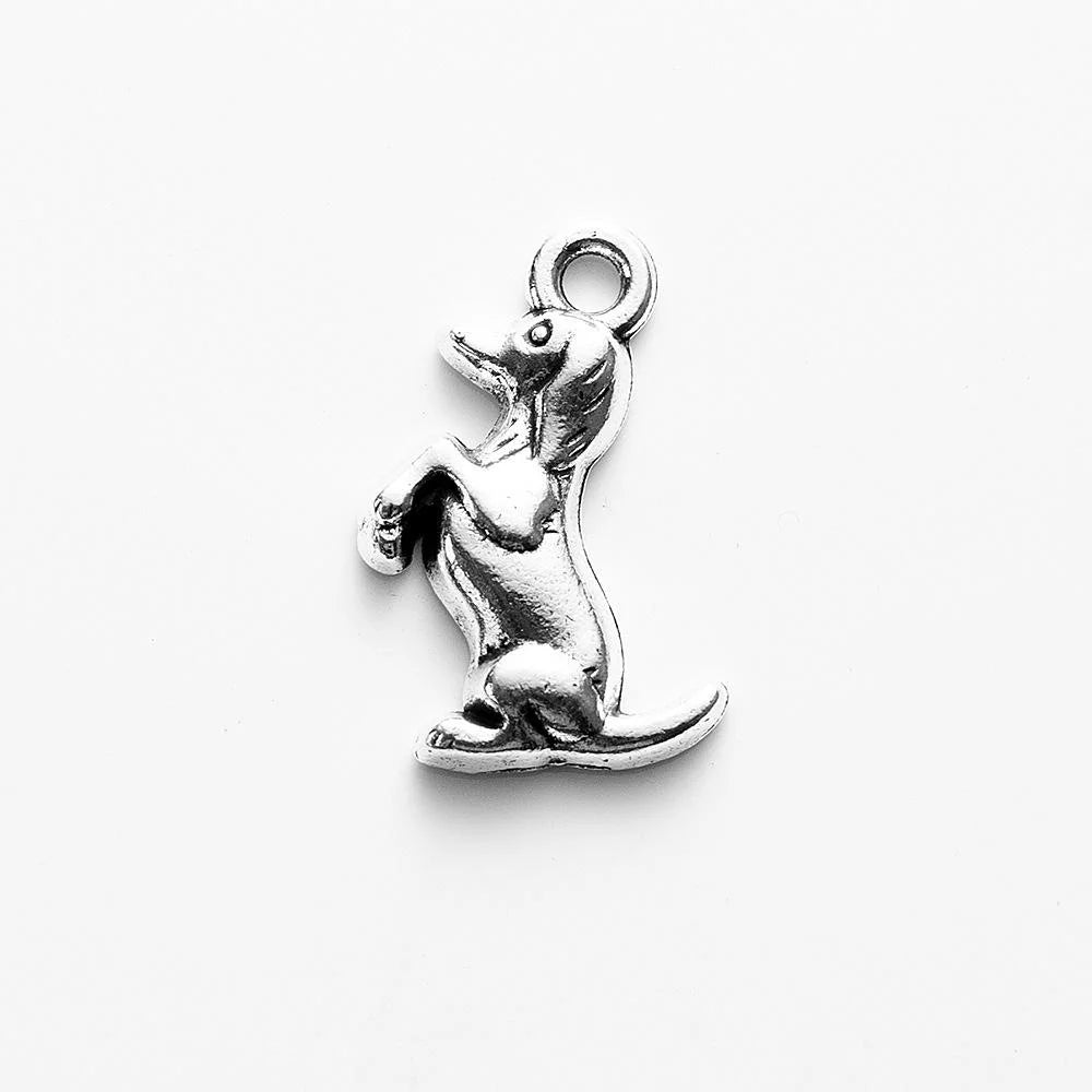 20x12MM Antique Silver Zinc Alloy Dog Charm Pendant for DIY Necklace Bracelet Jewelry Making