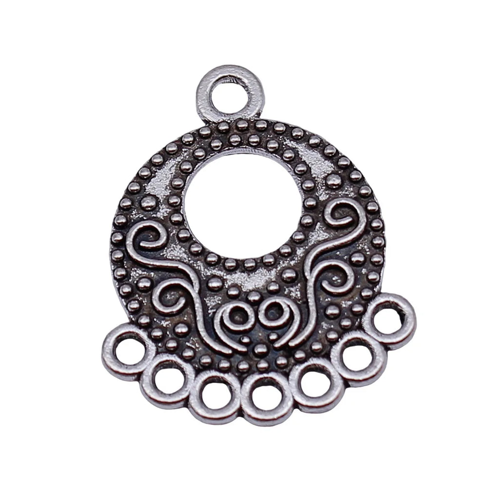 25x20mm 2.4g Antique Silver Zinc Alloy Geometric Earring Connector Charms for DIY Earring Jewelry Making