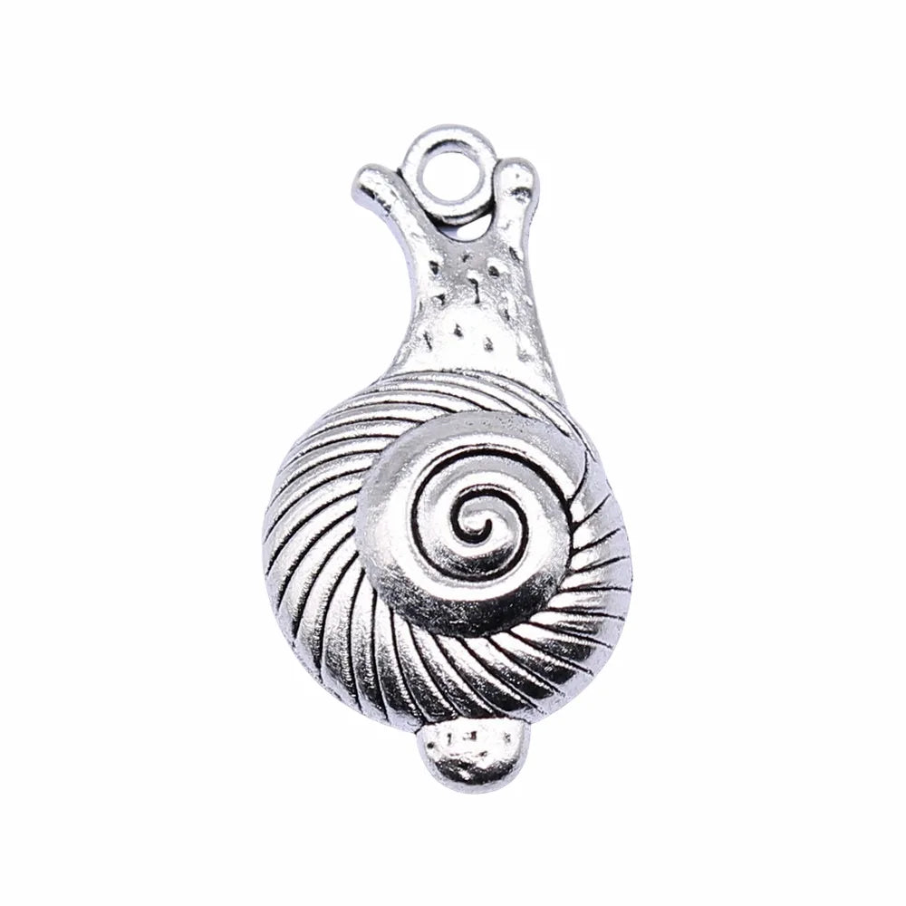 32x17mm 1.9g Antique Silver Zinc Alloy Cute Snail Charm Pendant for DIY Necklace Bracelet Making