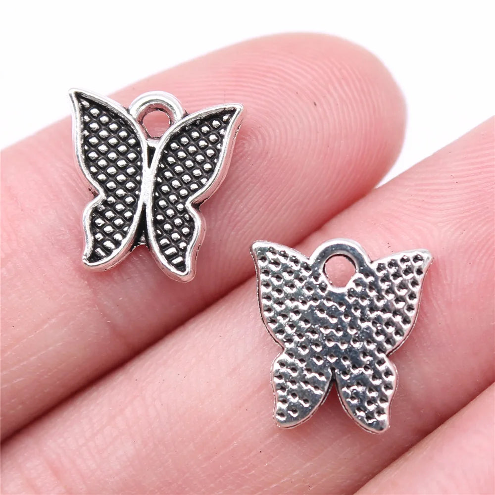 13x12mm 0.8g Multicolor Zinc Alloy Butterfly Charm Pendant for DIY Necklace Bracelet Jewelry Making