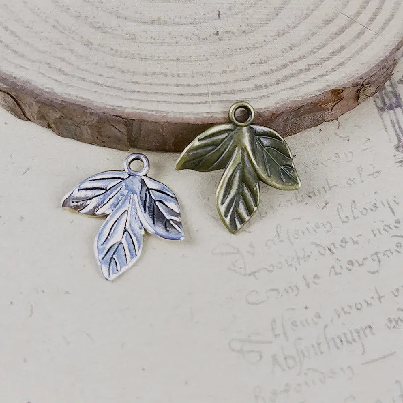 20x19MM Antique Silver Zinc Alloy Three Leaves Charm Pendant for DIY Necklace Bracelet Jewelry Making