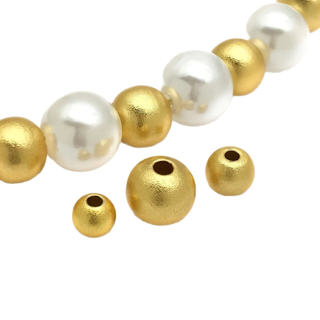 Antique Gold Copper Alloy Round Spacer Beads for Bracelet and Necklace Jewelry Making