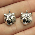 18x13mm 1.2g Antique Silver Zinc Alloy Tiger Head Charm Pendant for DIY Necklace Bracelet Making
