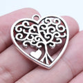 30x30mm 6g Antique Silver Zinc Alloy Heart Tree Charm Pendant for DIY Necklace Jewelry Making