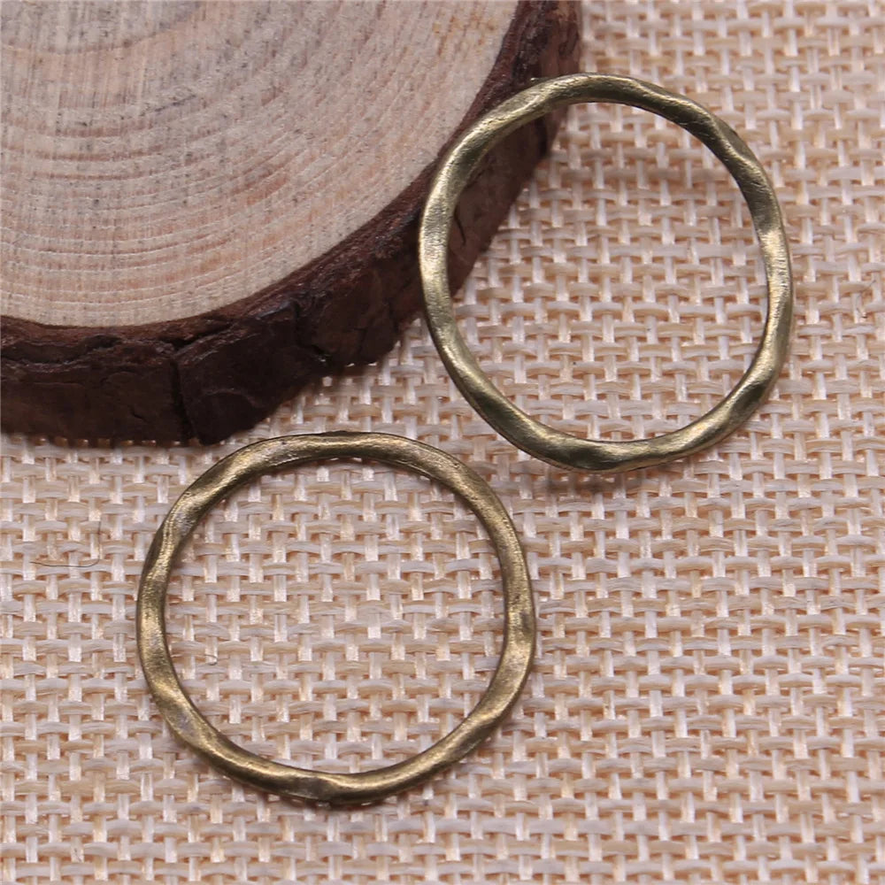 23x24mm 0.9g Multicolor Zinc Alloy Irregular Round Ring Charm Pendant for DIY Necklace Bracelet Making
